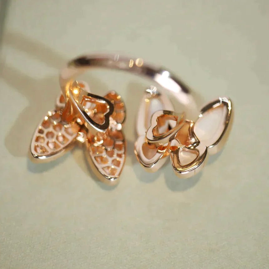 [Echo ]TWIN BUTTERFLY DIAMOND MOP RING