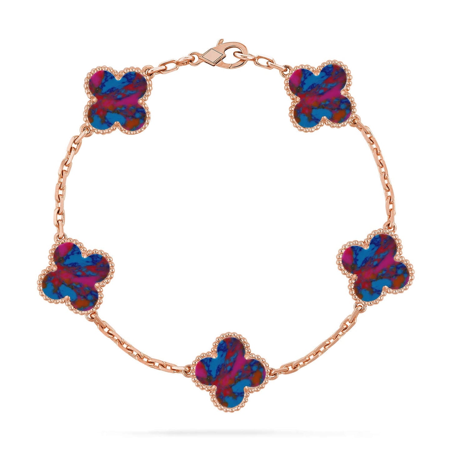 [ECHO ]CLOVER 5 MOTIF COLOR GEMSTONES BRACELET COLLECTION