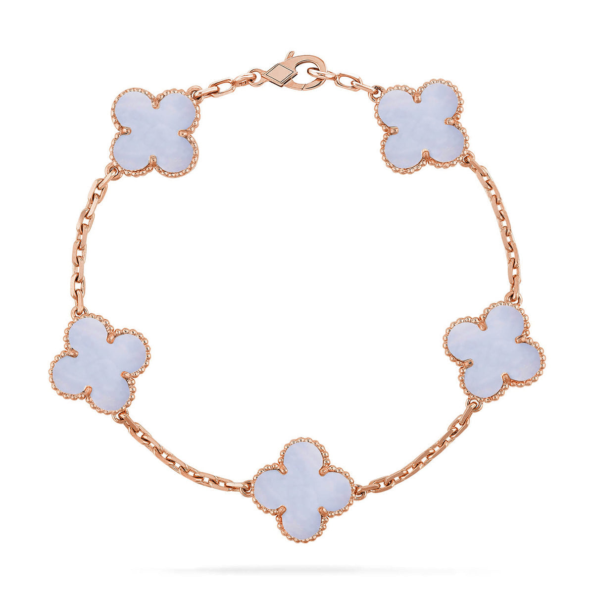 [ECHO ] CLOVER 5 MOTIF PURPLE CHALCEDONY BRACELET COLLECTION