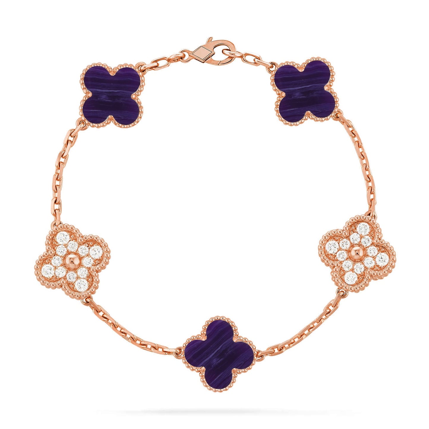 [ECHO ]CLOVER 5 MOTIF PURPLE STRIPES BRACELET COLLECTION