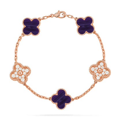 [ECHO ]CLOVER 5 MOTIF PURPLE STRIPES BRACELET COLLECTION