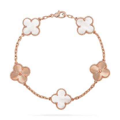 [ECHO ]CLOVER WHITE PEARL MOP 5 MOTIF BRACELET COLLECTION