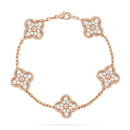 [ECHO ] CLOVER 5 MOTIF FULL DIAMOND BRACELET COLLECTION