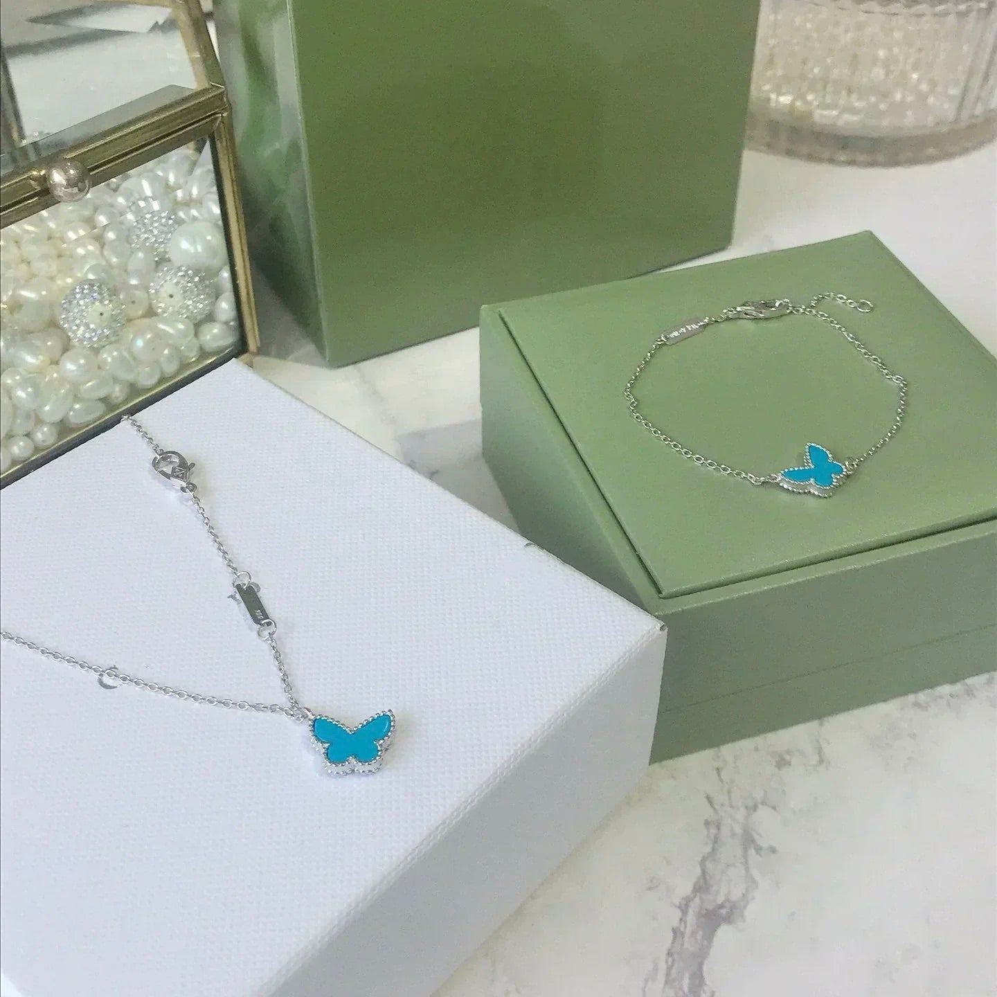 [Echo ]BUTTERFLY TURQUOISE BUTTERFLY BRACELET SILVER