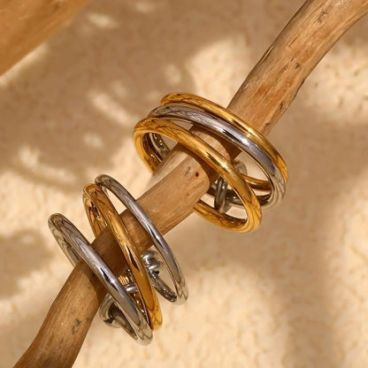 [Echo Fine]Gabriela Two-Tone Ring Stack