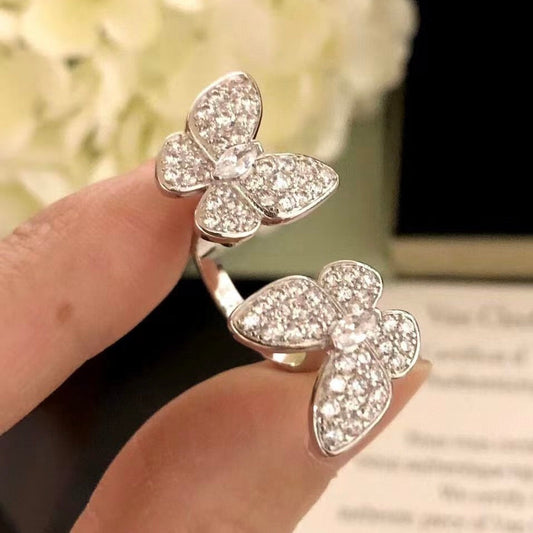 [Echo ]TWIN SILVER BUTTERFLY DIAMOND RING