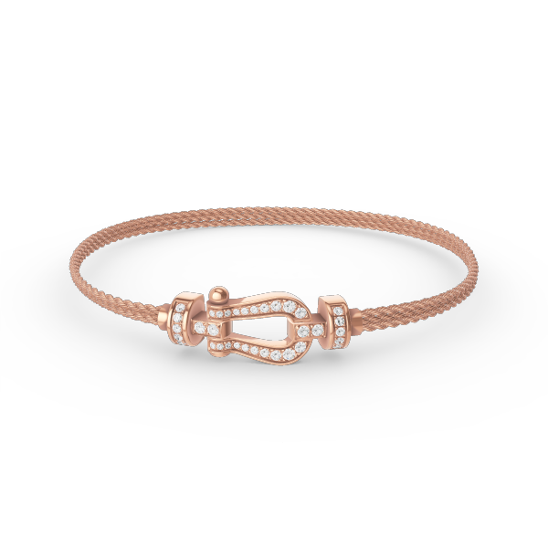 [Echo ]FORCE SMALL HORSESHOE  DIAMOND CHAIN ROPE BRACELET