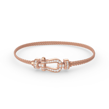 [Echo ]FORCE SMALL HORSESHOE  DIAMOND CHAIN ROPE BRACELET
