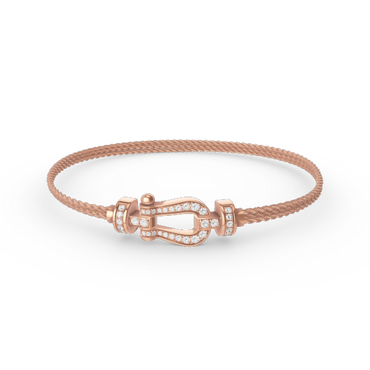 [Echo ]FORCE SMALL HORSESHOE  DIAMOND CHAIN ROPE BRACELET