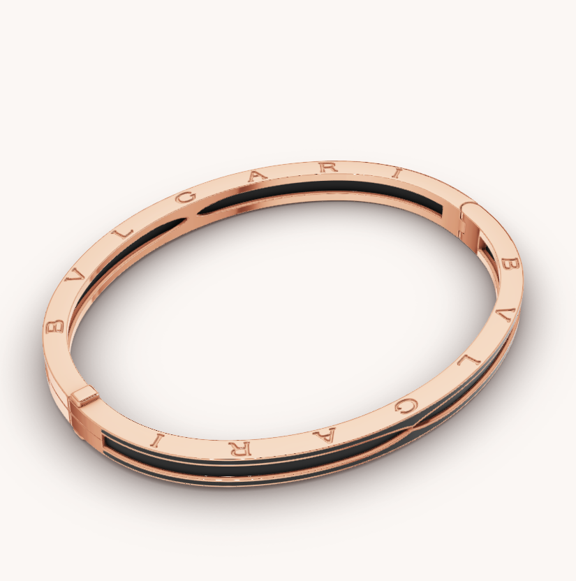[Echo ]ZERO 1 PINK GOLD WITH MATTE BLACK CERAMIC BRACELET