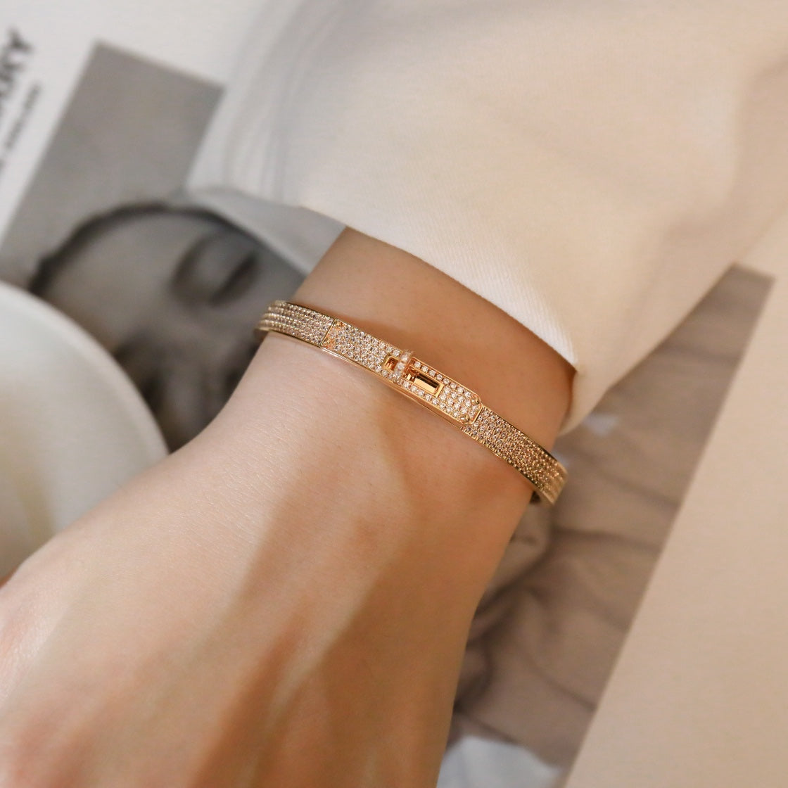 [Echo ]KELLY BRACELET DIAMOND PAVED