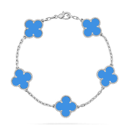 [ECHO ] CLOVER 5 MOTIF BLUE AGATE BRACELET COLLECTION