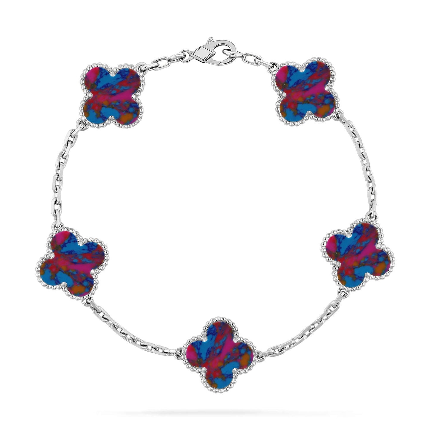 [ECHO ]CLOVER 5 MOTIF COLOR GEMSTONES BRACELET COLLECTION