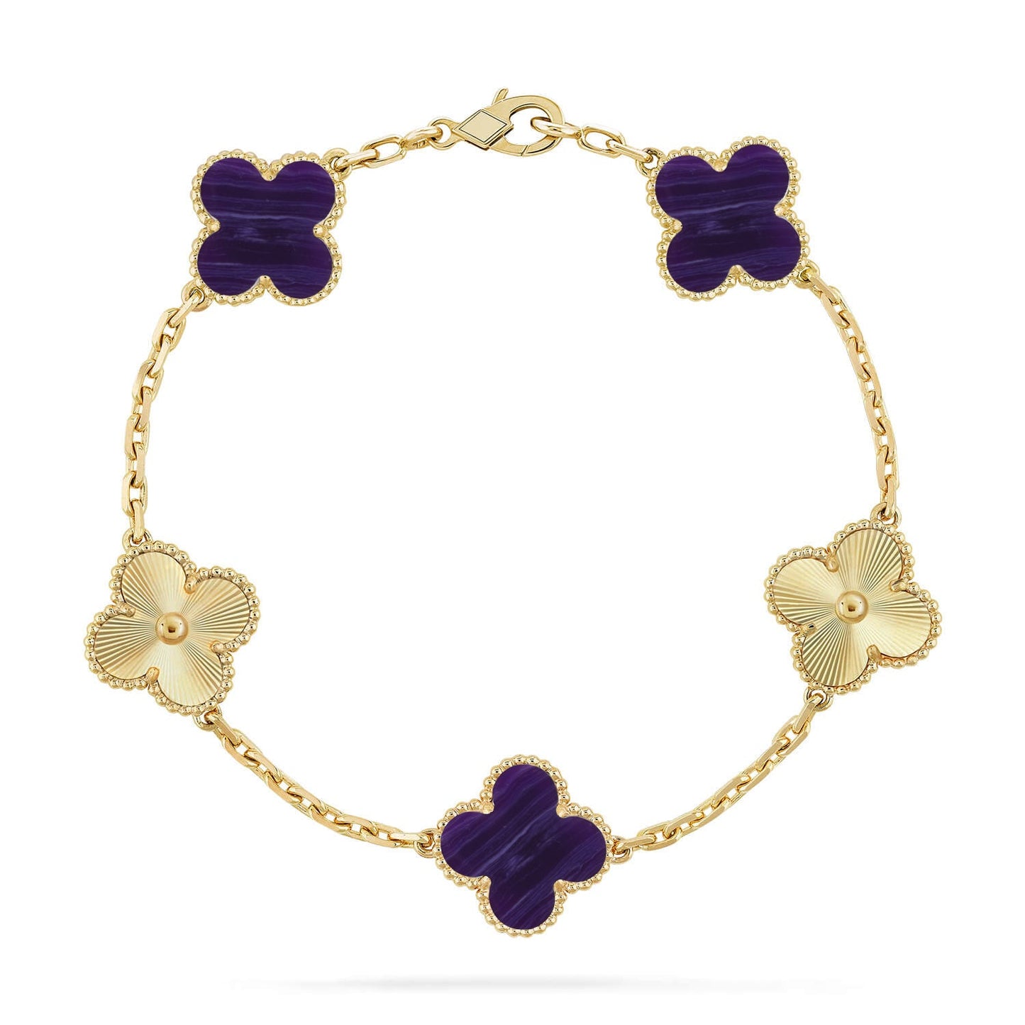 [ECHO ]CLOVER 5 MOTIF PURPLE STRIPES BRACELET COLLECTION