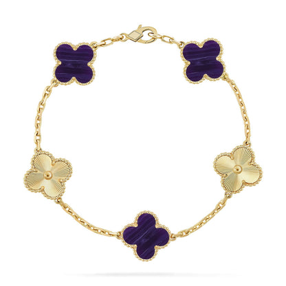 [ECHO ]CLOVER 5 MOTIF PURPLE STRIPES BRACELET COLLECTION