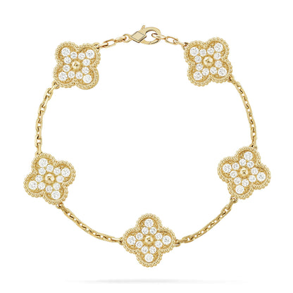 [ECHO ] CLOVER 5 MOTIF FULL DIAMOND BRACELET COLLECTION
