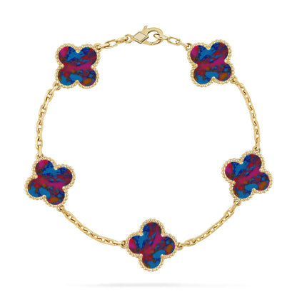 [ECHO ]CLOVER 5 MOTIF COLOR GEMSTONES BRACELET COLLECTION