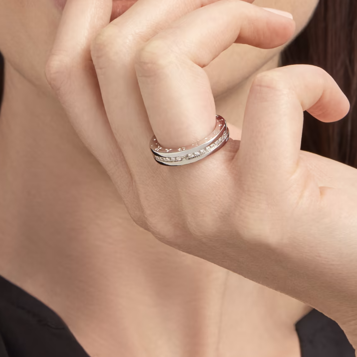 [Echo ]ZERO 1 ONE-BAND PAVED DIAMONDS ON THE SPIRAL RING
