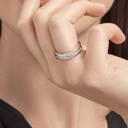 [Echo ]ZERO 1 ONE-BAND PAVED DIAMONDS ON THE SPIRAL RING