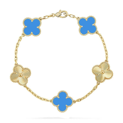 [ECHO ] CLOVER 5 MOTIF BLUE AGATE BRACELET COLLECTION