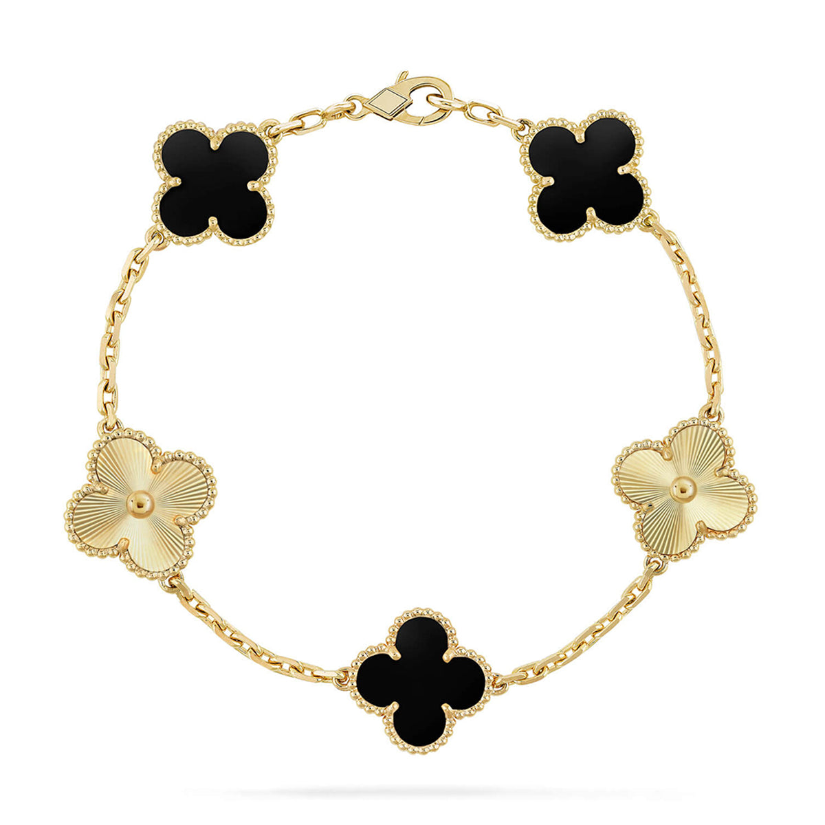 [ECHO ] CLOVER 5 MOTIF ONYXS BRACELET COLLECTION