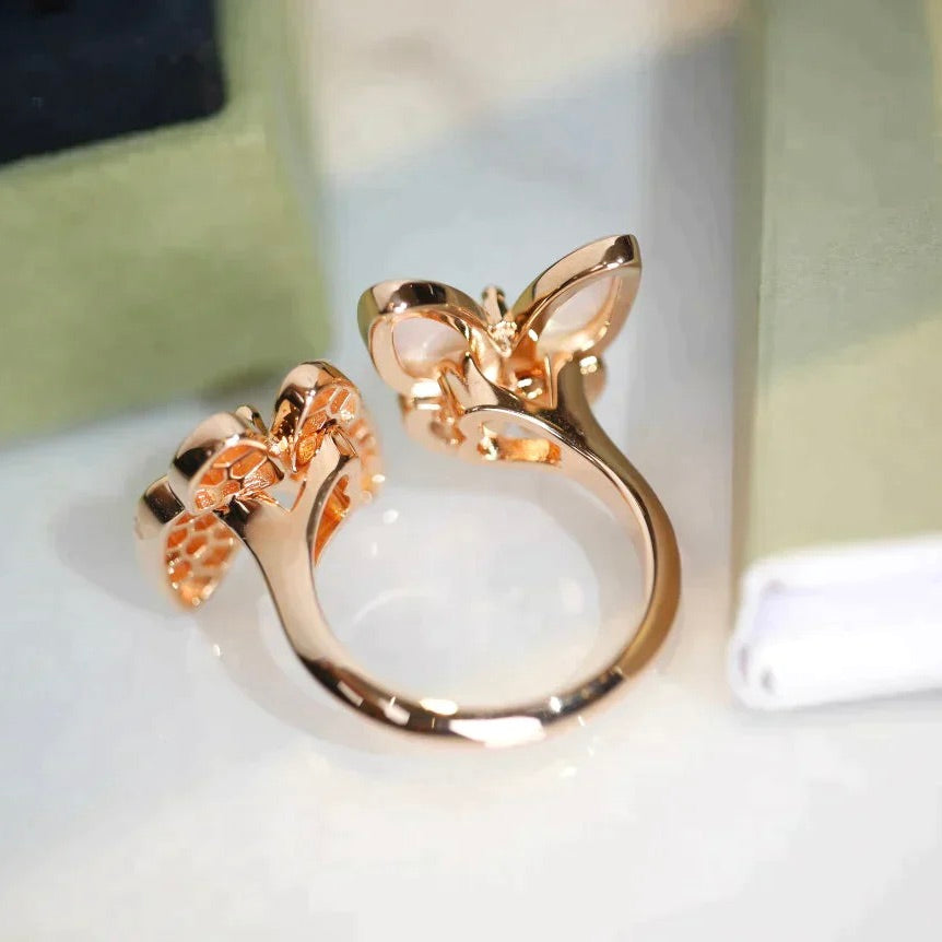 [Echo ]TWIN BUTTERFLY DIAMOND MOP RING
