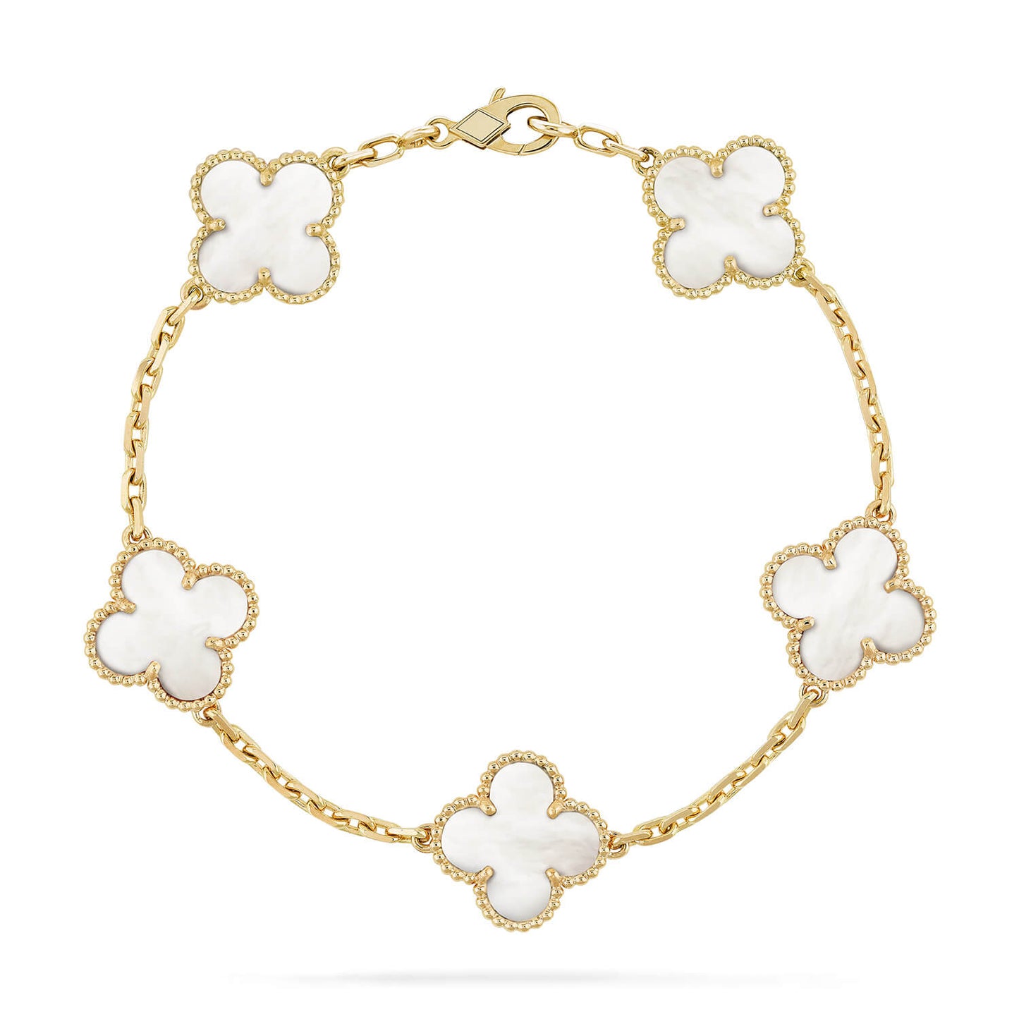 [Echo]CLOVER  5 MOTIF WHITE MOP BRACELET