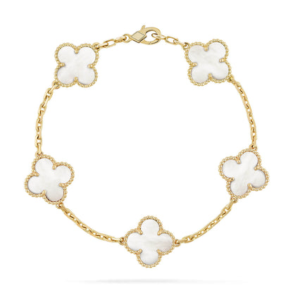 [Echo]CLOVER  5 MOTIF WHITE MOP BRACELET