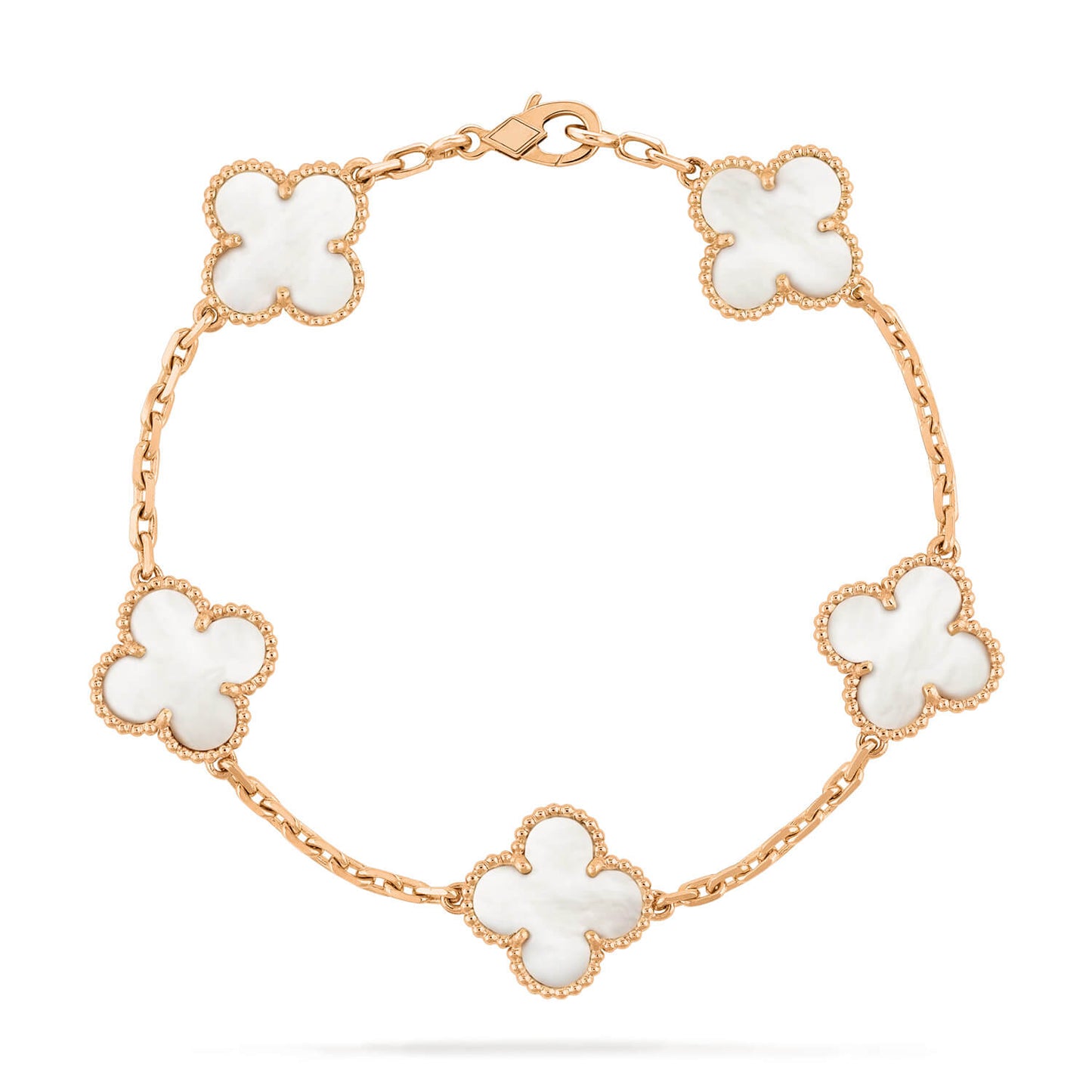 [Echo]CLOVER  5 MOTIF WHITE MOP BRACELET