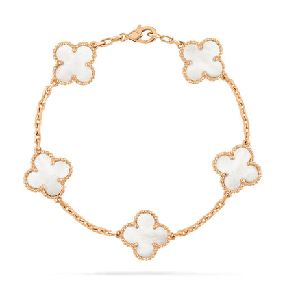 [Echo]CLOVER  5 MOTIF WHITE MOP BRACELET