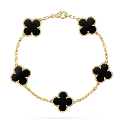 [Echo]CLOVER  5 MOTIFS BLACK ONYX BRACELET