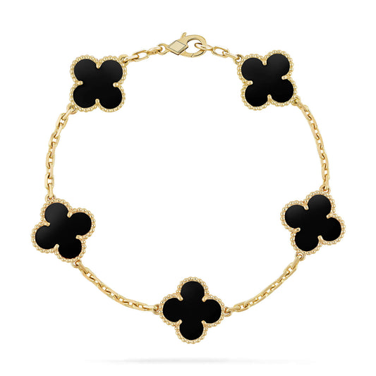 [Echo]CLOVER  5 MOTIFS BLACK ONYX BRACELET