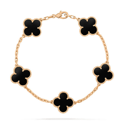 [Echo]CLOVER  5 MOTIFS BLACK ONYX BRACELET