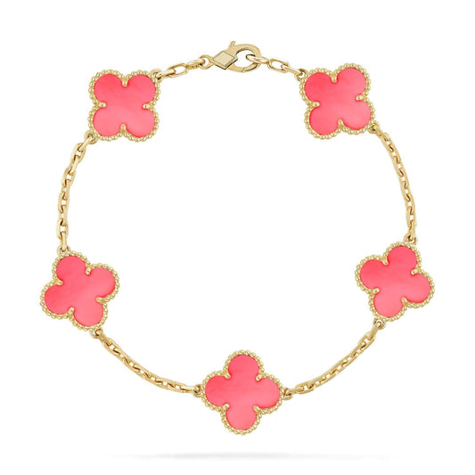 [Echo]CLOVER 5 PINK MOP BRACELET