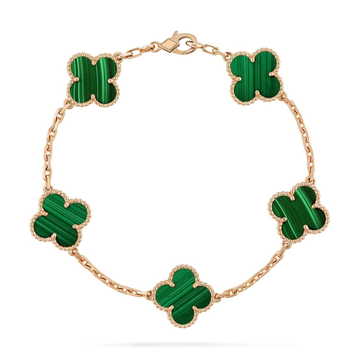 [Echo]CLOVER 5 MOTIFS MALACHITE BRACELET