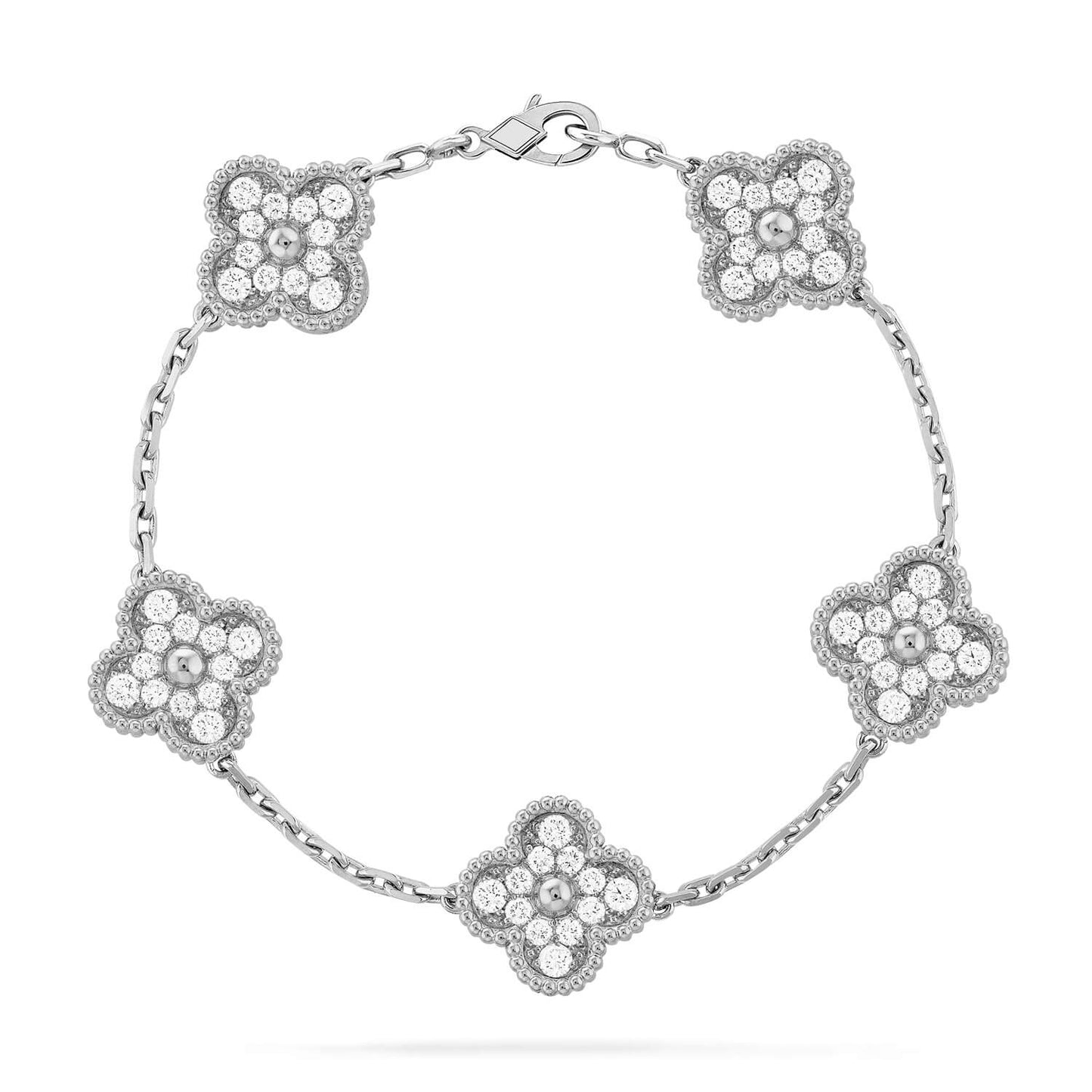 [Echo]CLOVER 5 MOTIFS  DIAMOND BRACELET SILVER