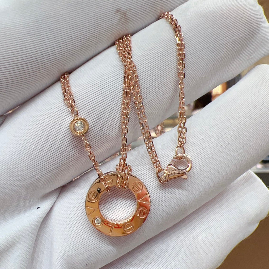 [Echo ]LOVE NECKLACE 16MM 2 DIAMONDS
