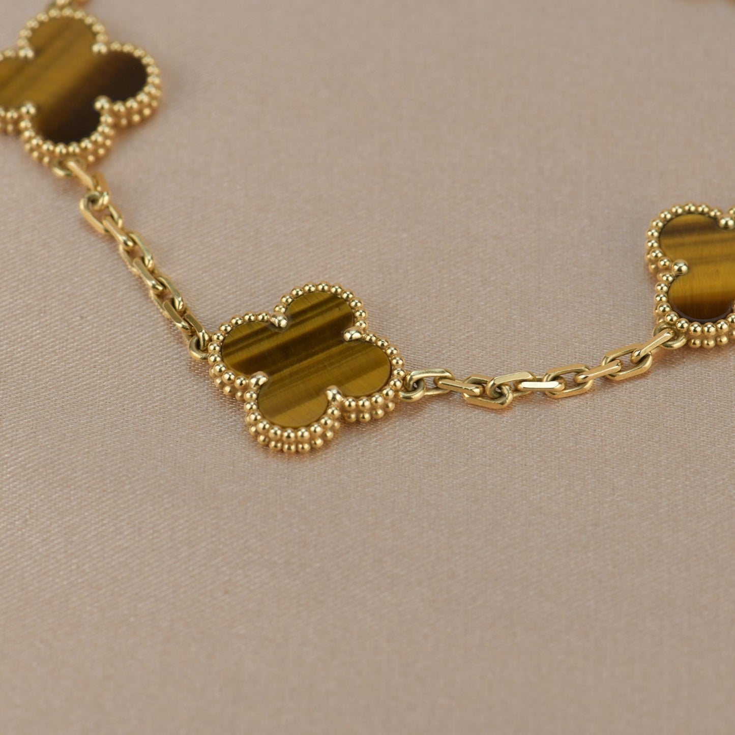 [Echo]CLOVER  5 MOTIFS TIGER EYE BRACELET