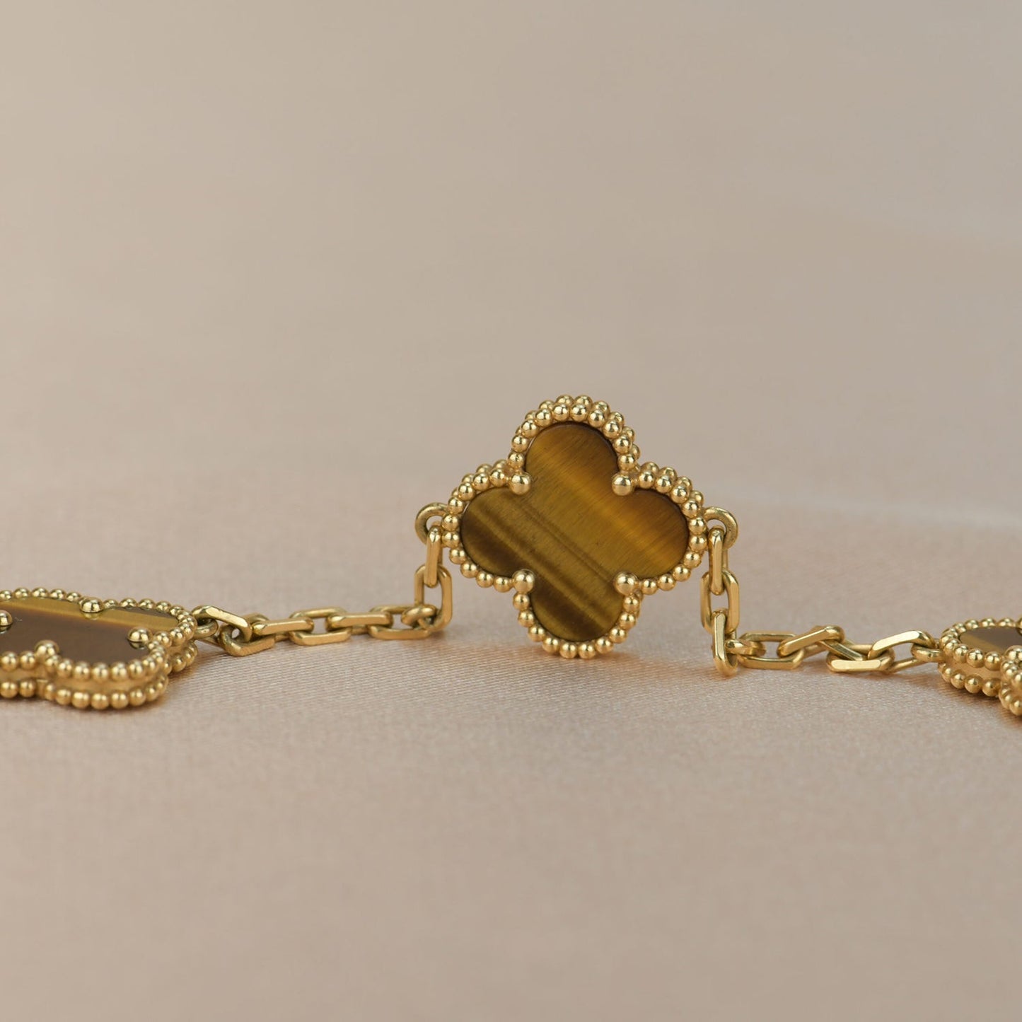 [Echo]CLOVER  5 MOTIFS TIGER EYE BRACELET