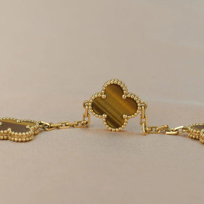 [ECHO ] CLOVER 5 MOTIFS TIGER EYE BRACELET COLLECTION