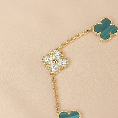 [ECHO ] CLOVER 5 MOTIF MALACHITE BRACELET COLLECTION