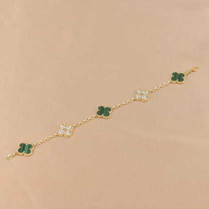 [ECHO ] CLOVER 5 MOTIF MALACHITE BRACELET COLLECTION