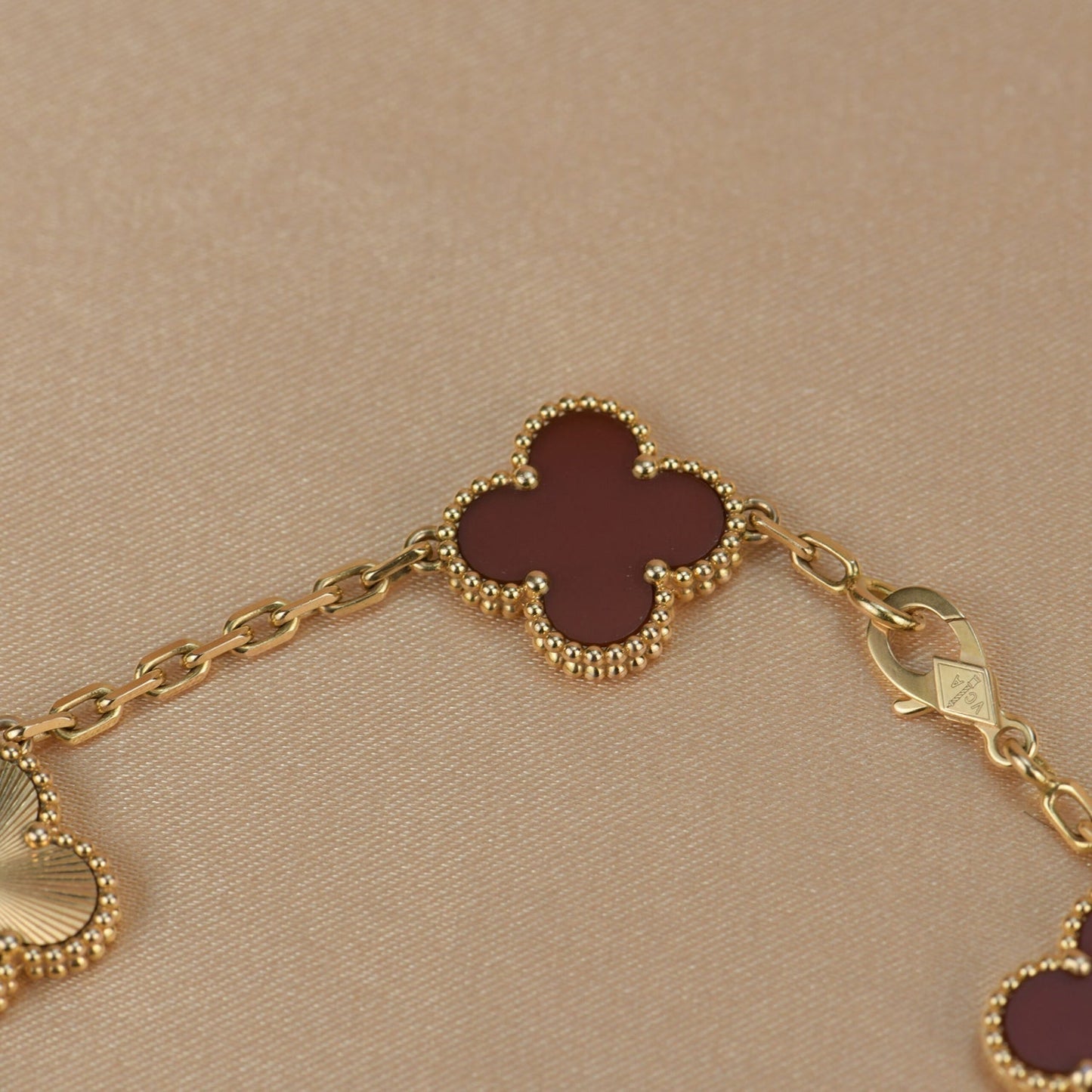 [Echo]CLOVER  5 MOTIFS CARNELIAN GOLD BRACELET