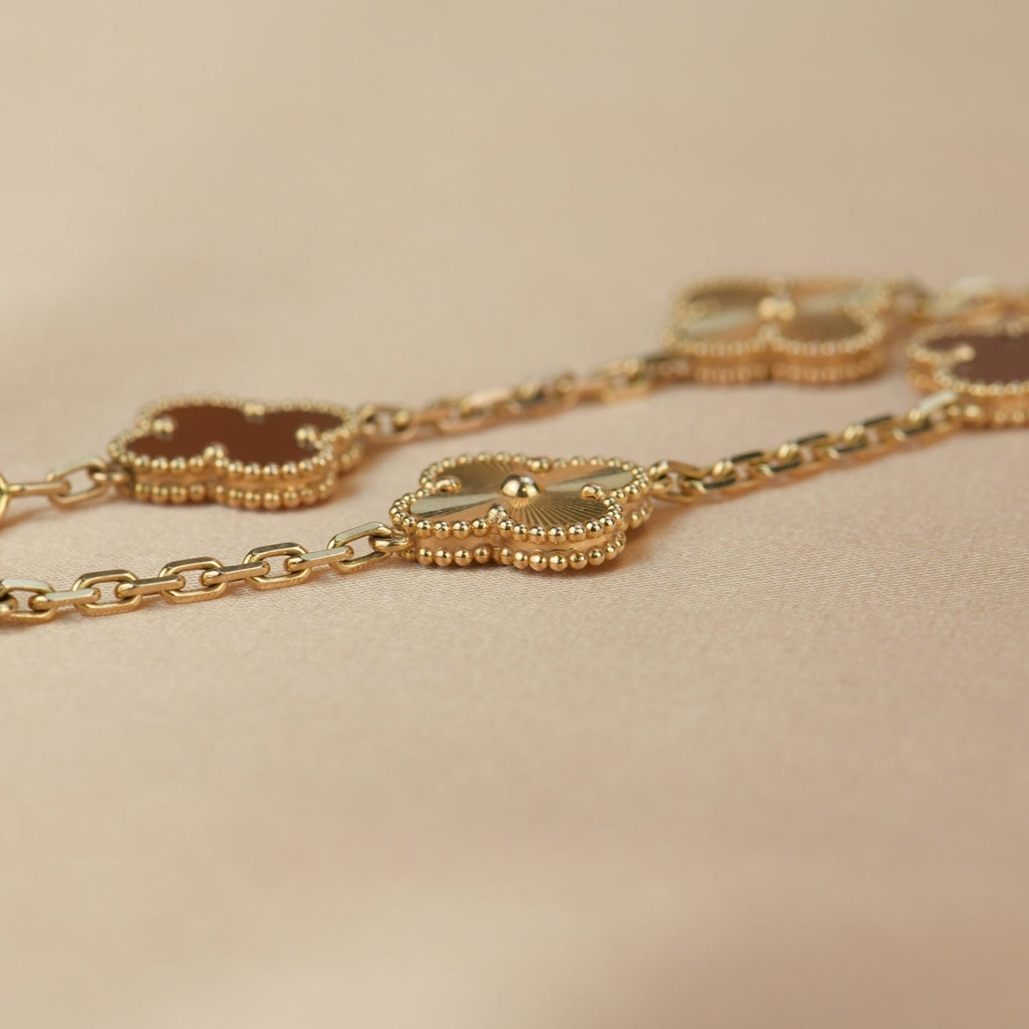 [Echo]CLOVER  5 MOTIFS CARNELIAN GOLD BRACELET