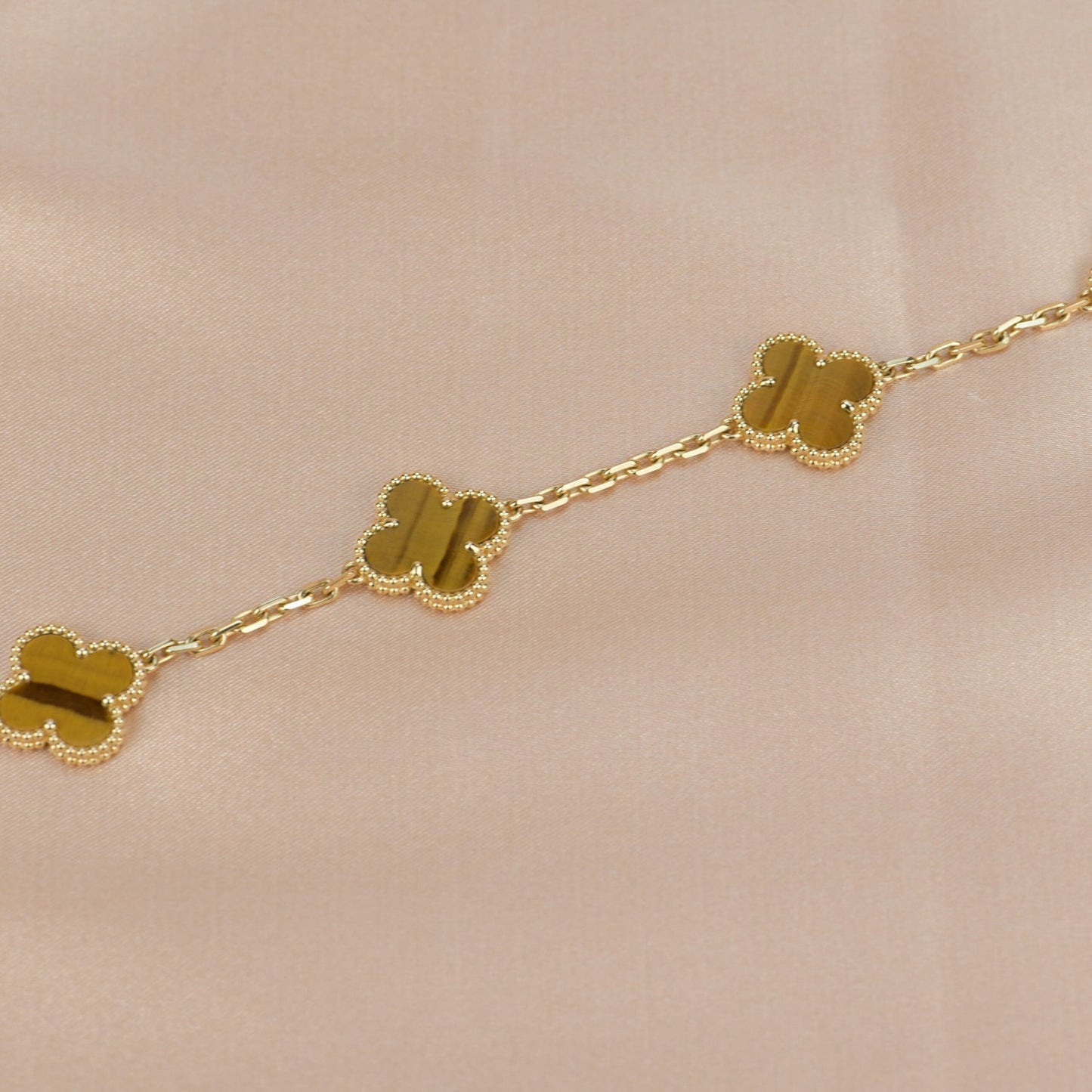 [Echo]CLOVER  5 MOTIFS TIGER EYE BRACELET