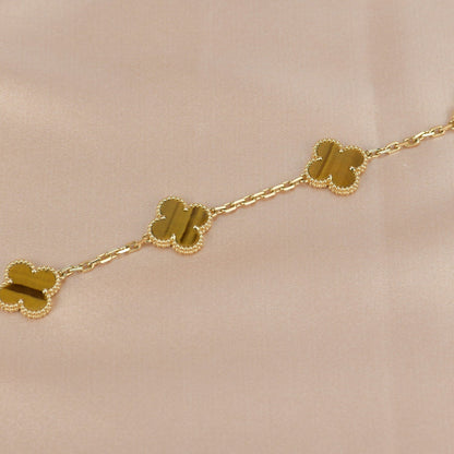 [Echo]CLOVER  5 MOTIFS TIGER EYE BRACELET