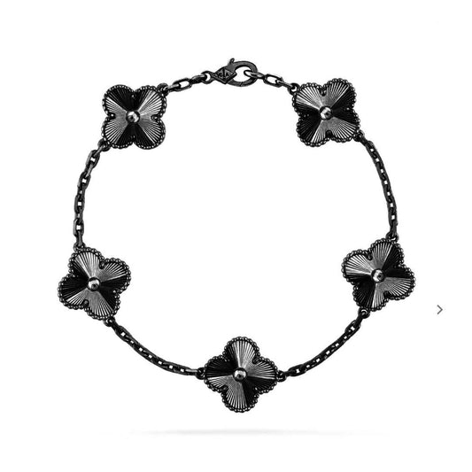 [Echo]CLOVER 5 MOTIF BLACK BRACELET