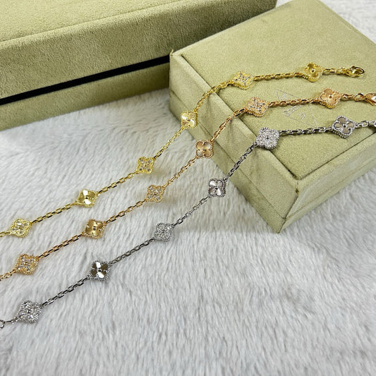 [Echo]CLOVER 6 MOTIF DIAMOND LASER BRACELET