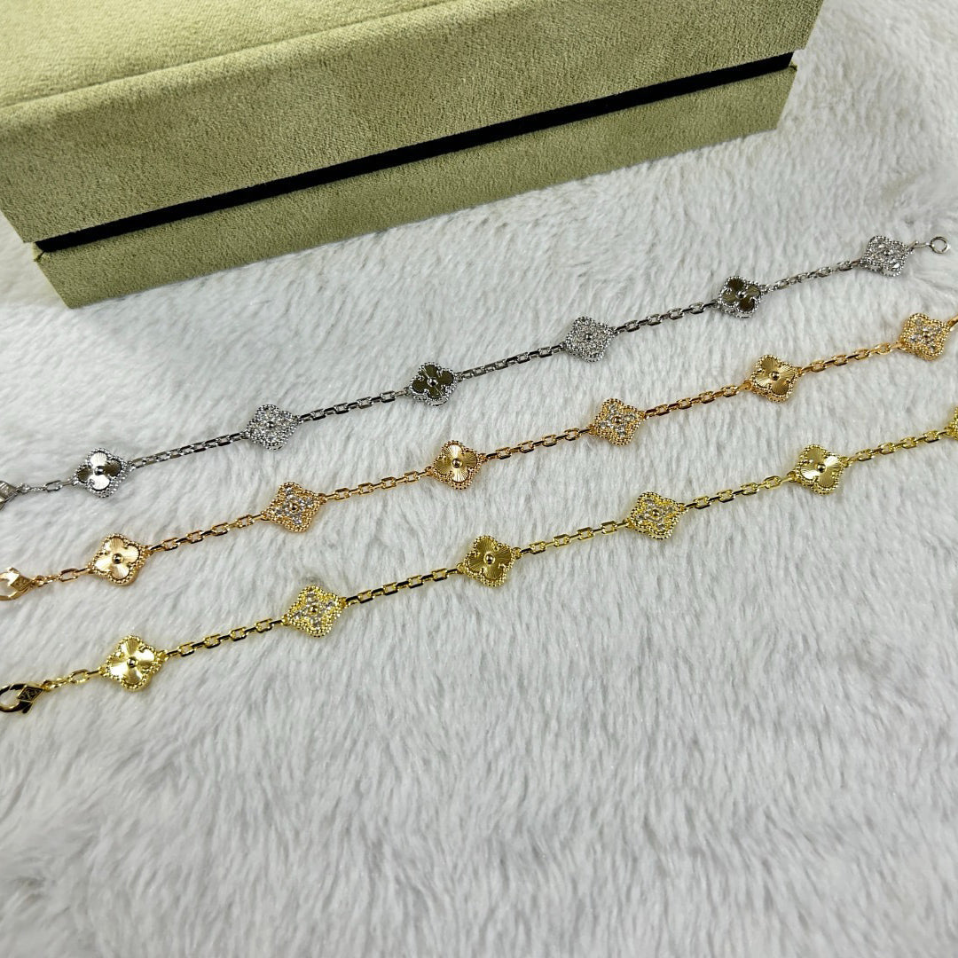 [Echo]CLOVER 6 MOTIF DIAMOND LASER BRACELET
