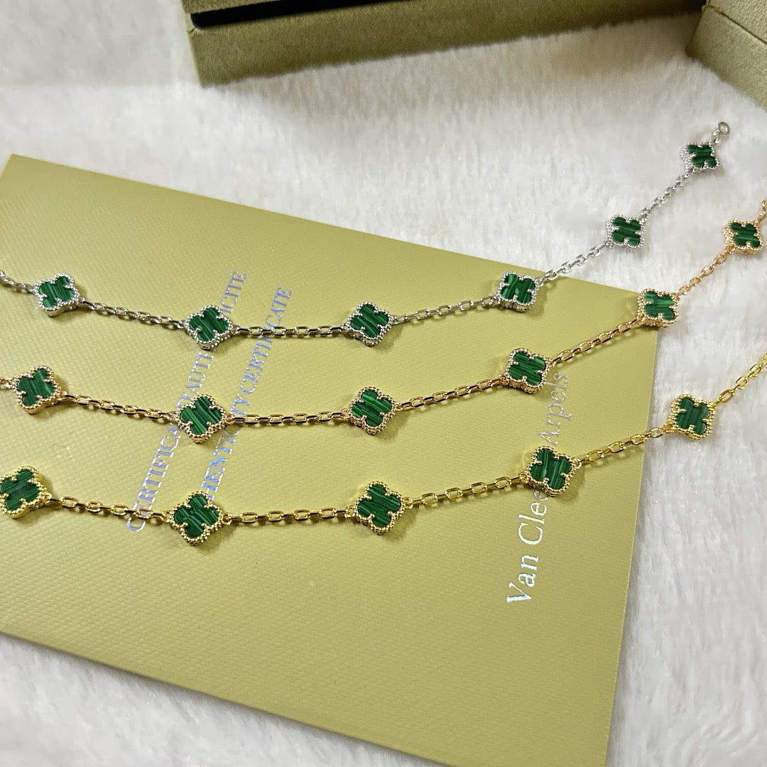 [Echo]CLOVER 6 MOTIF MALACHITE BRACELET